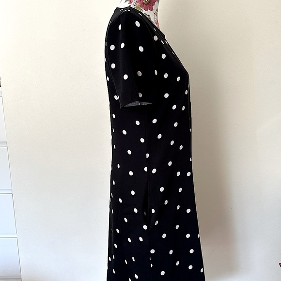JACQUI E | B & W Polka Dot Shift Dress | Size 10 | Preloved - Picture 6 of 11